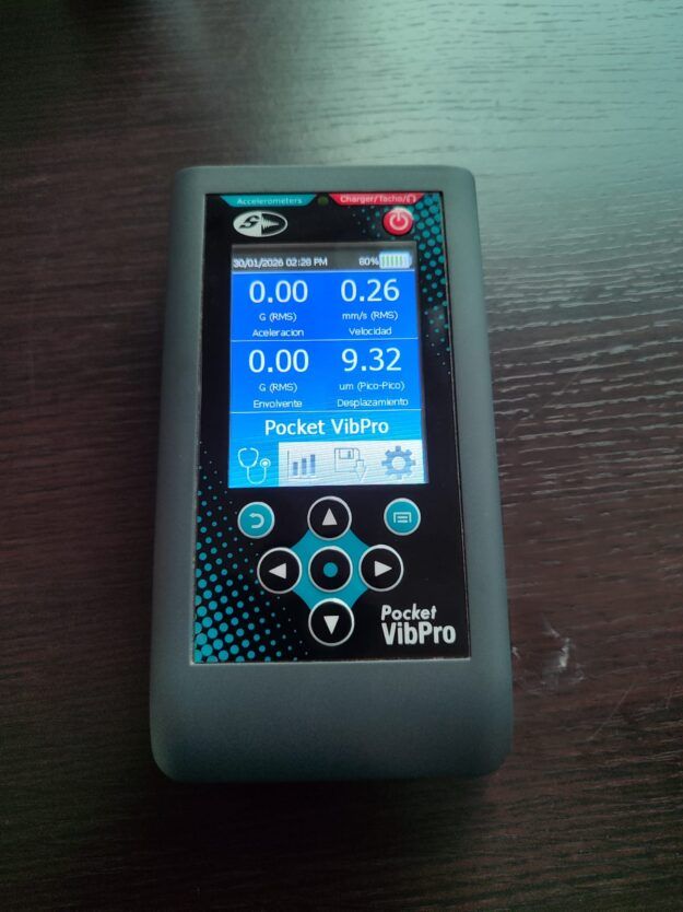 Analizador de vibraciones industrial Pocket VibPro – Equipo portátil profesional con accesorios