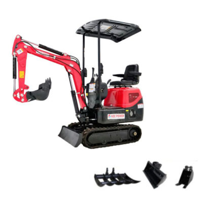 Mini-pelle diesel 940 kg avec joystick et châssis réglable