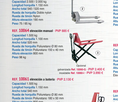 Transpaleta tijera manual 1.500 kg - Novodinámica Ref. 10064