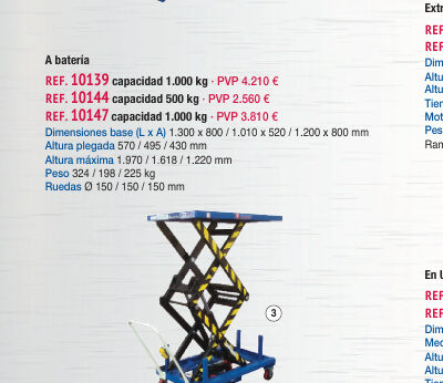 Mesa a batería 1.000 kg eleva 1.220 mm - Novodinámica Ref. 10147