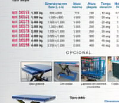 Mesa elevadora eléctrica 2.000 kg, 1.300 mm - Novodinámica Ref. 10178