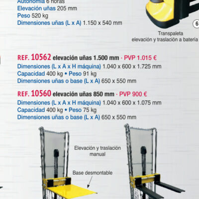 Carro reparto pala plegable 350 mm, rueda neumática - Novodinámica Ref. 1056