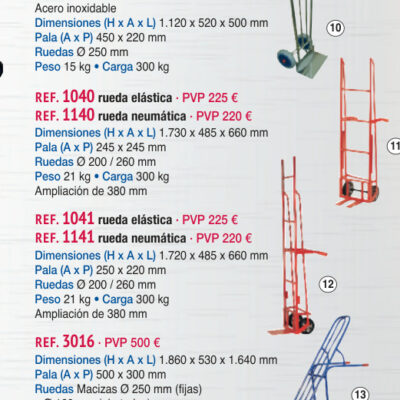 Carro frutero uñas ruedas neumáticas - Novodinámica Ref. 1140