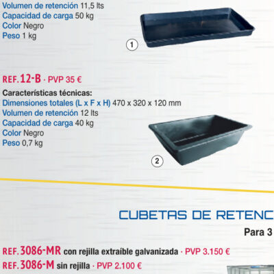 Cubeta 470 x 320 x 130 mm, capacidad 12 lts - Novodinámica Ref. 12-B