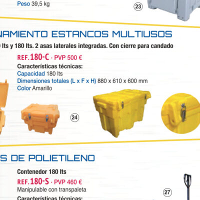 Contenedor estanco 180 lts - Novodinámica Ref. 180-C