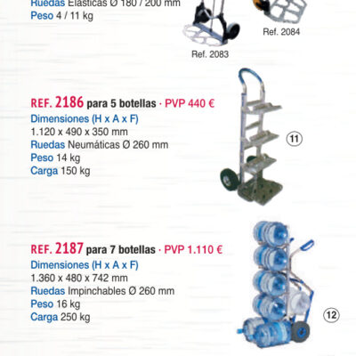 Carro aluminio 5 botellas - Novodinámica Ref. 2186