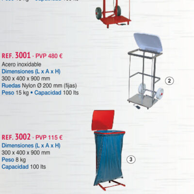 Carro para bolsa basura inox. - Novodinámica Ref. 3001