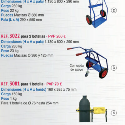 Carro 2 botellas soldadura trípode - Novodinámica Ref. 3022
