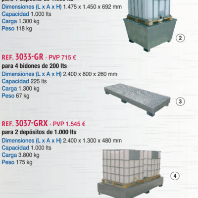 Cubeta galvanizada 4 bidones - Novodinámica Ref. 3033-GR