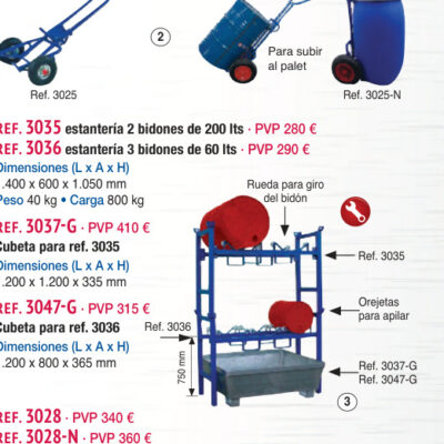 Estante 2 bidones 250 lts - Novodinámica Ref. 3035
