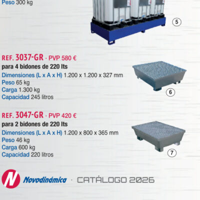 Cubeta galvanizada 4 bidones 245 lts - Novodinámica Ref. 3037-GR