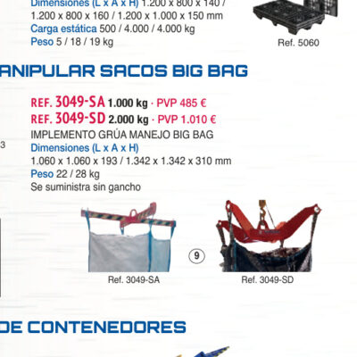 Implemento grúa big-bag carga 1.000 kg - Novodinámica Ref. 3049-SA