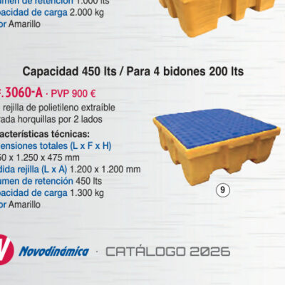 Cubeta polietileno 4 bidones alto 475 mm - Novodinámica Ref. 3060-A