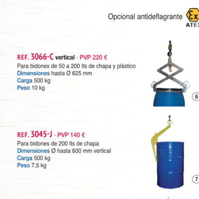 Pinza bidones vertical - Novodinámica Ref. 3066-C