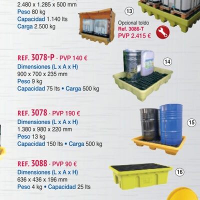 Paleta retención 150 lts - Novodinámica Ref. 3078
