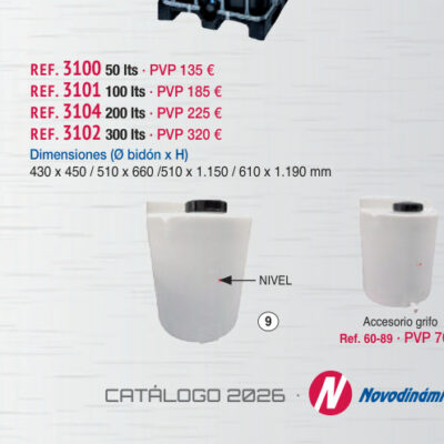 Depósito plástico 300 lts - Novodinámica Ref. 3102