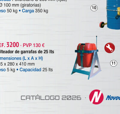 Volteador de garrafas 25 lts - Novodinámica Ref. 3200