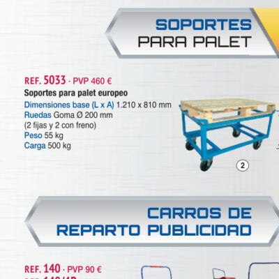 Soporte palets alto 650 mm - Novodinámica Ref. 5033