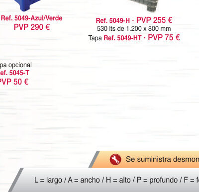 Tapa para contenedor plástico ref. 5045 - Novodinámica Ref. 5045-T