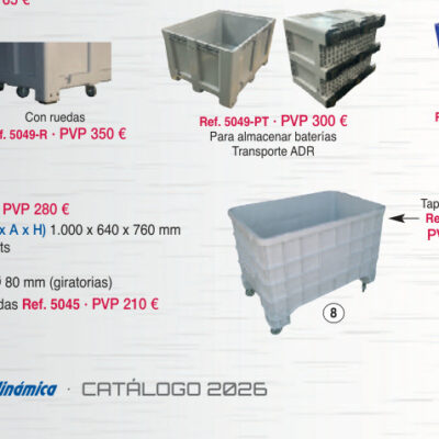 Contenedor plástico liso con ruedas - Novodinámica Ref. 5049-R