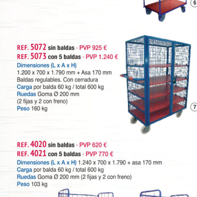 Cestón malla con baldas - Novodinámica Ref. 5073