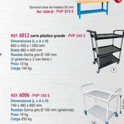 Carro con tres baldas en plástico - Novodinámica Ref. 6012