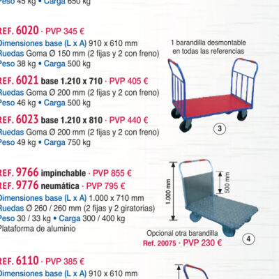 Plataforma 2 asas 1.210 x 710 mm - Novodinámica Ref. 6021