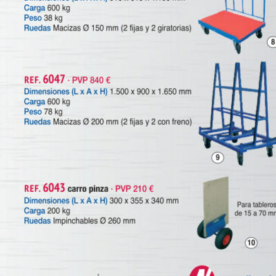 Carro portatableros inclin. 4 ruedas - Novodinámica Ref. 6047