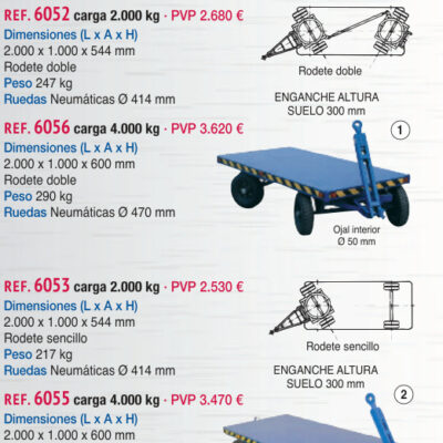 Remolque doble 4.000 kg - Novodinámica Ref. 6056