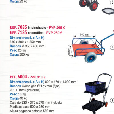 Carro con tirador ruedas neumáticas - Novodinámica Ref. 7185