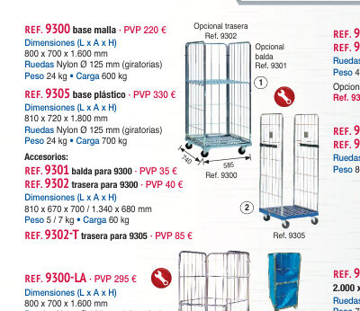 Roll container base plástico - Novodinámica Ref. 9305