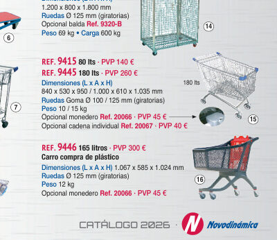 Carro supermercado 180 lts - Novodinámica Ref. 9445