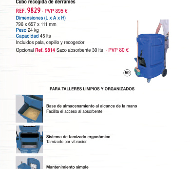 Saco 30 lts para carro recogida derrames - Novodinámica Ref. 9814