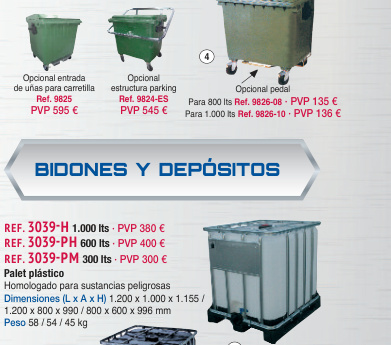 Pedal contenedor de 800 lts - Novodinámica Ref. 9826-08