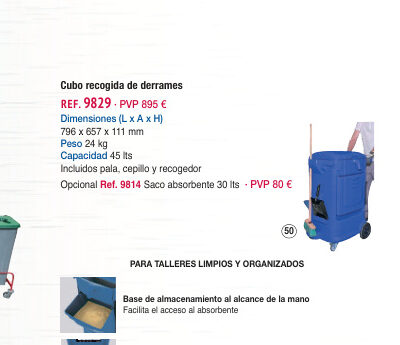 Carro recogida derrames - Novodinámica Ref. 9829