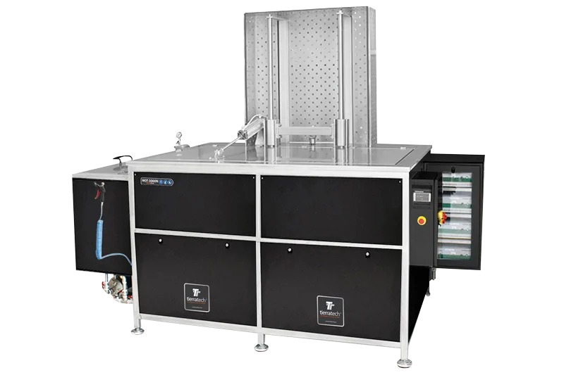 Equipo de limpieza por ultrasonidos MOT-3000N para limpiar piezas industriales y grandes componentes de automoción – 2850 litros – Nueva