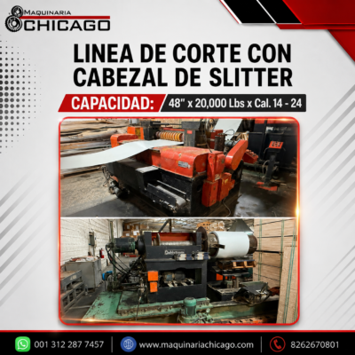 LINEA DE CORTE DAHLSTROM CON CABEZAL DE SLITTER 48" x 20,000 Lbs x Cal. 14 - 24
