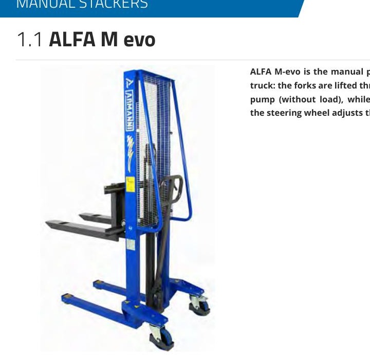 Apilador manual Armanni Alfa M evo