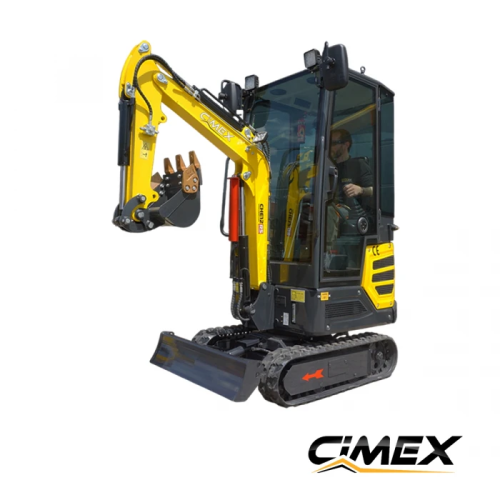 Miniexcavadora CIMEX CHE12RS-CAB de 1,2 t con cabina