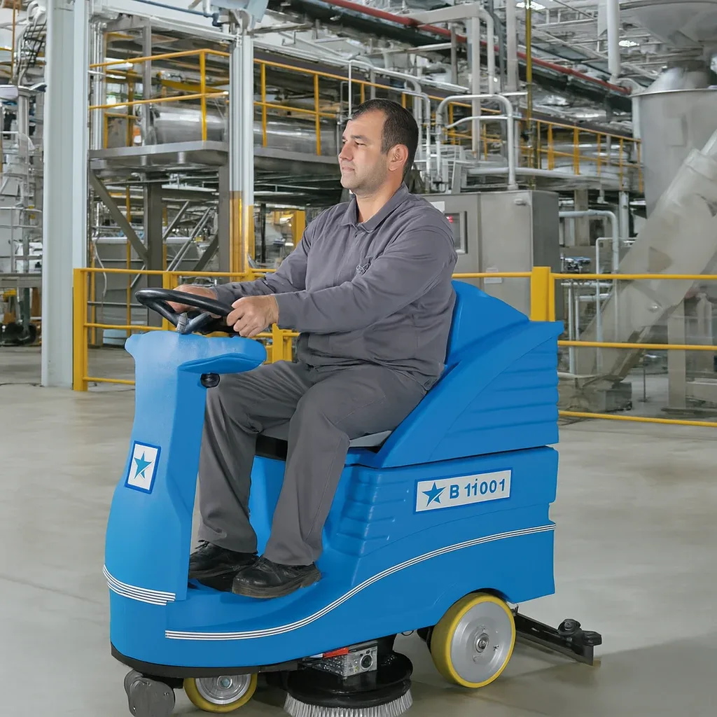Cleanvac B11001 fregadora de suelos con conductor sentado - vista principal