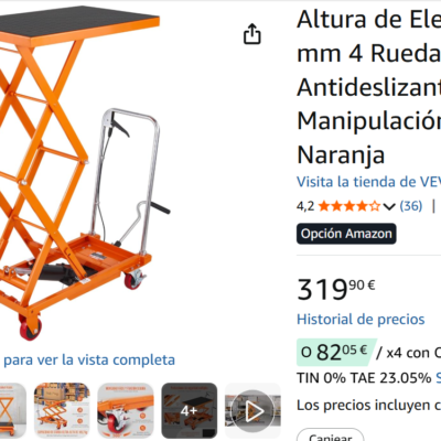 Mesa elevadora hidráulica SIN ESTRENAR
