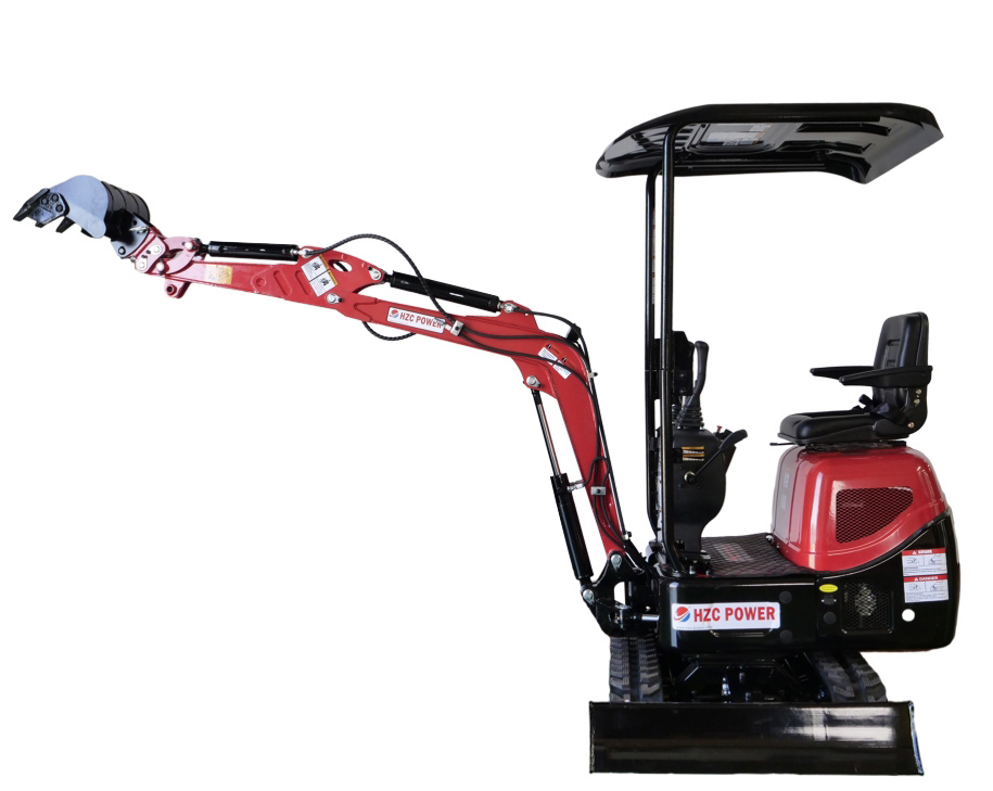 HZC Power DKB941 - vista lateral con brazo alto HZC Power DKB941 - vista lateral con brazo elevado y techo protector