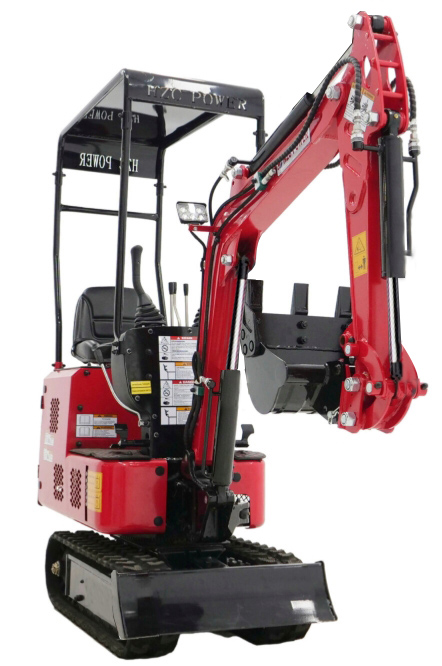 HZC Power EBKB810K - vista frontal Miniexcavadora HZC Power EBKB810K - vista frontal con brazo plegado