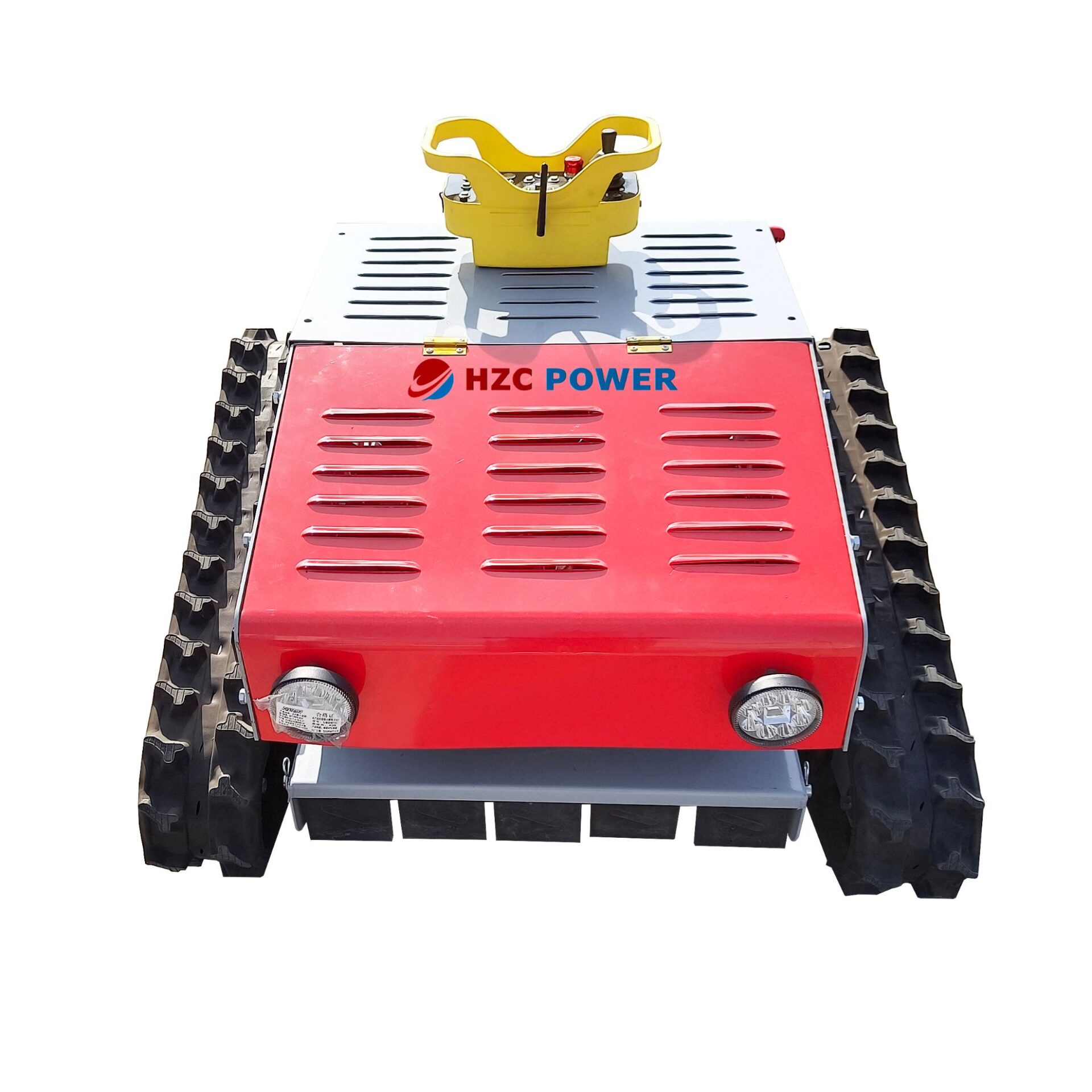 HZC Power FM54 - vista frontal HZC Power FM54 - vista frontal de la segadora teledirigida con luces LED
