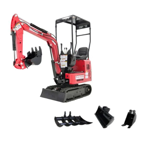 HZC Power SDKB790 - vista con implementos Miniexcavadora HZC Power SDKB790 - vista lateral con juego de implementos