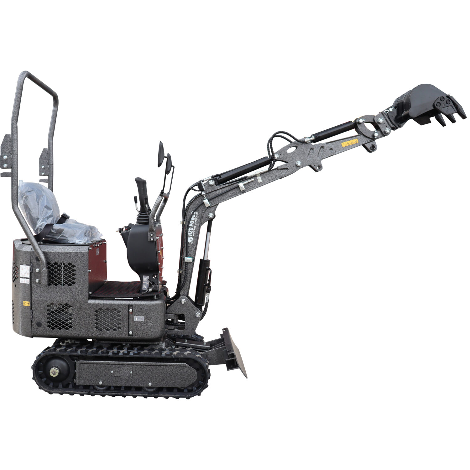 HZC Power SDKB802S - brazo extendido Miniexcavadora HZC Power SDKB802S diésel - vista lateral con brazo extendido