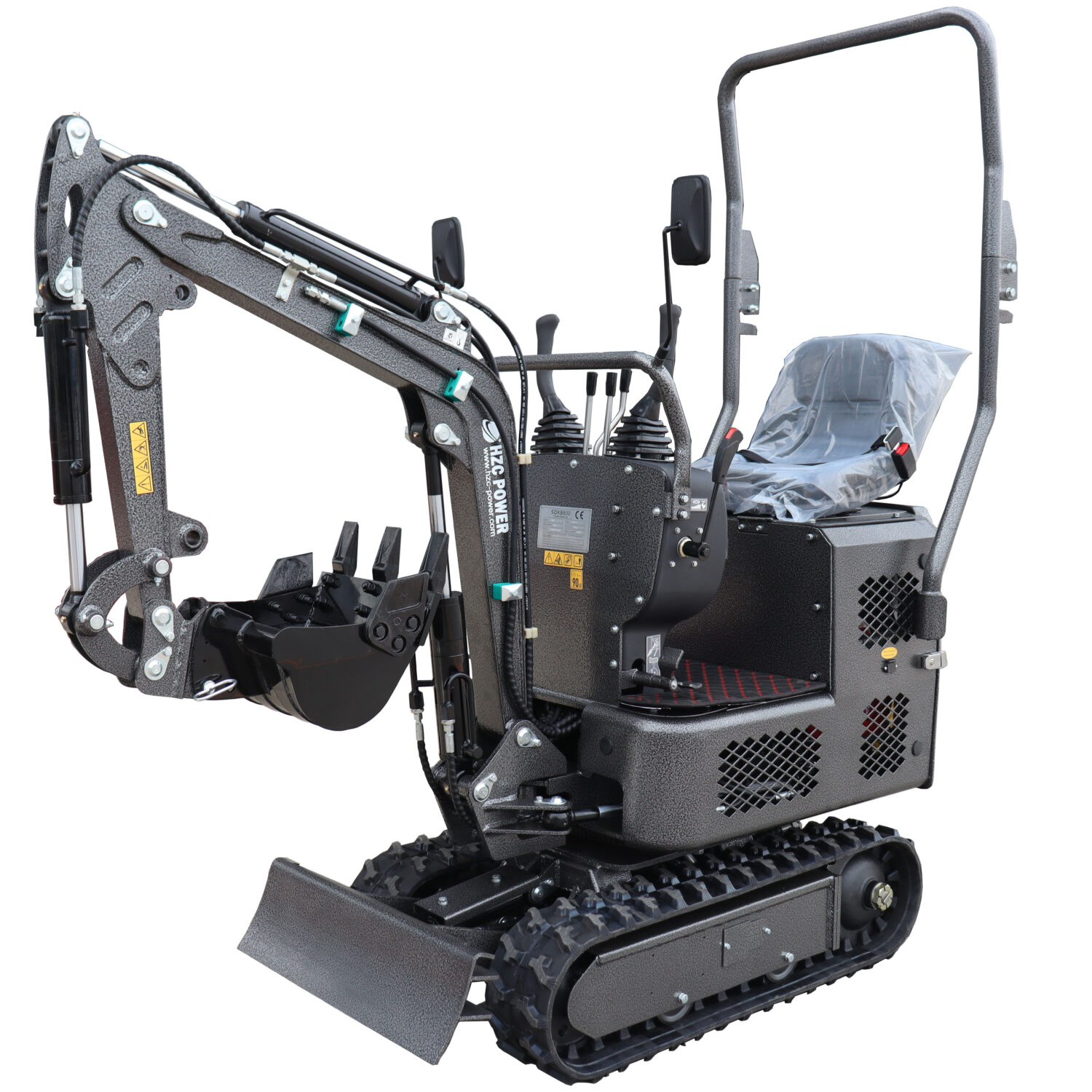 HZC Power SDKB802S - vista tres cuartos Miniexcavadora HZC Power SDKB802S diésel - vista tres cuartos con cuchara
