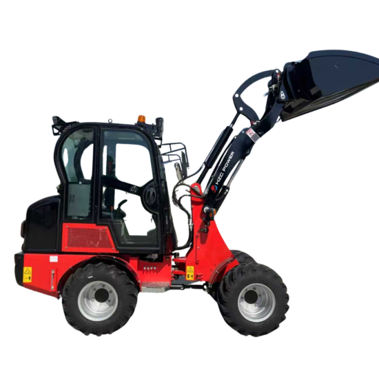 HZC Power WL1200 - vista lateral Cargadora HZC Power WL1200 - vista lateral con cuchara elevada