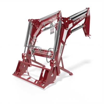 Cargador frontal INTERTECH IT 1200 para tractor, 1.200 kg y 3.450 mm de elevación