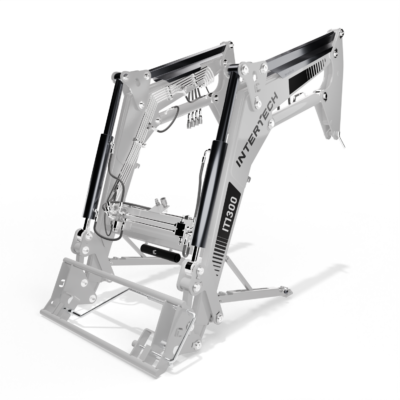 Cargador frontal INTERTECH IT 1300 para tractor, 1.300 kg y 3.650 mm de elevación